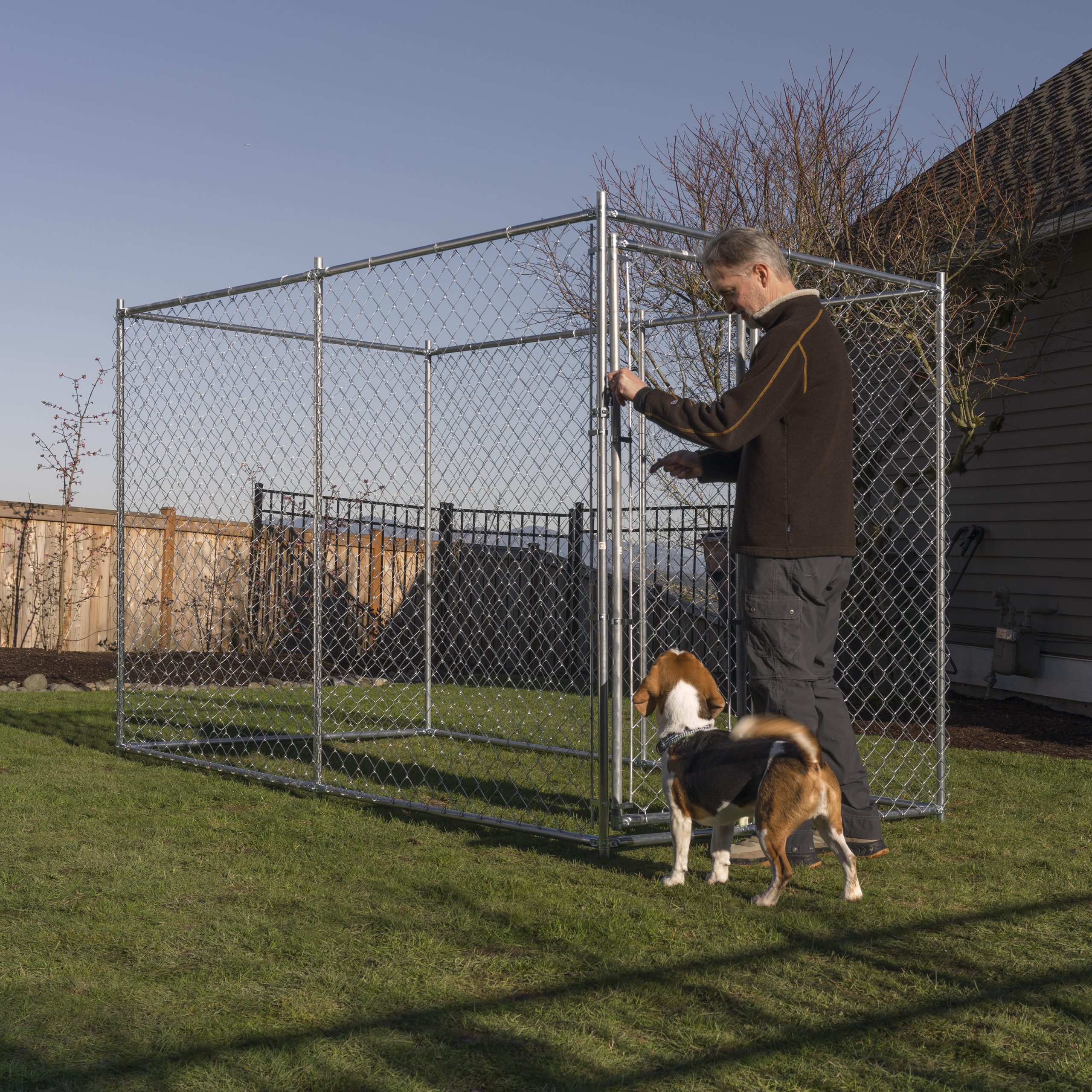 Lucky Dog® Chain-Link Kennel - 5' x 10' - Image 3
