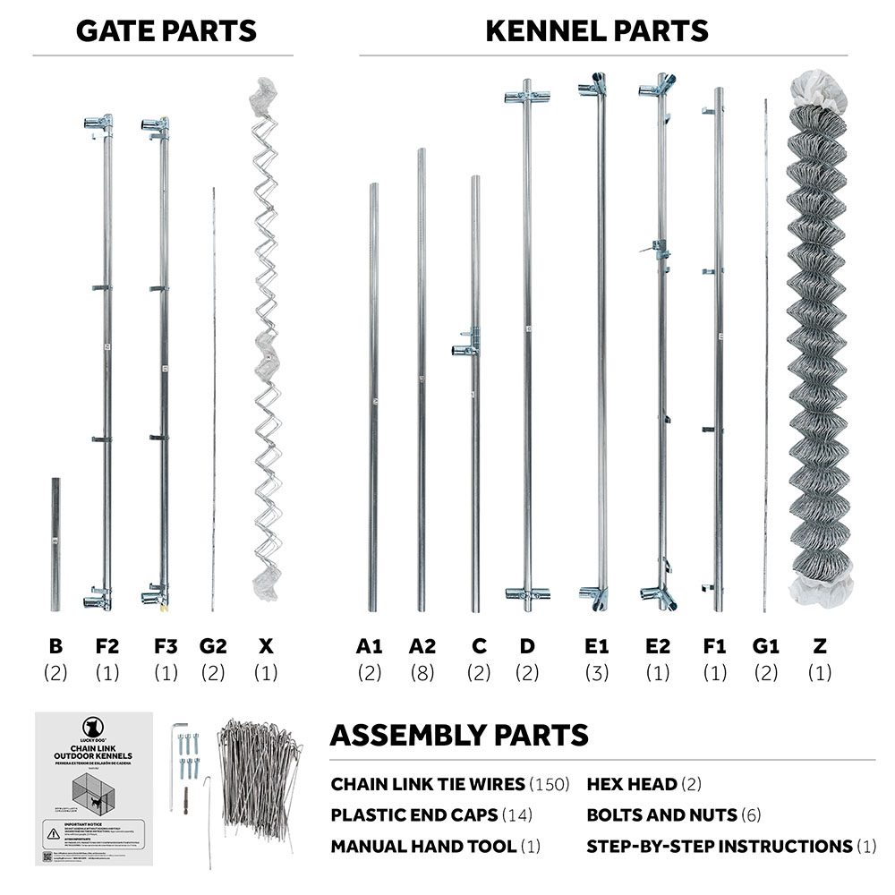 Lucky Dog® Chain-Link Kennel - 5' x 10' - Image 7